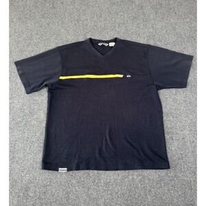 Vintage 90s Quicksilver T Shirt Mens Large Blue V-Neck Skateboard Surf Shop